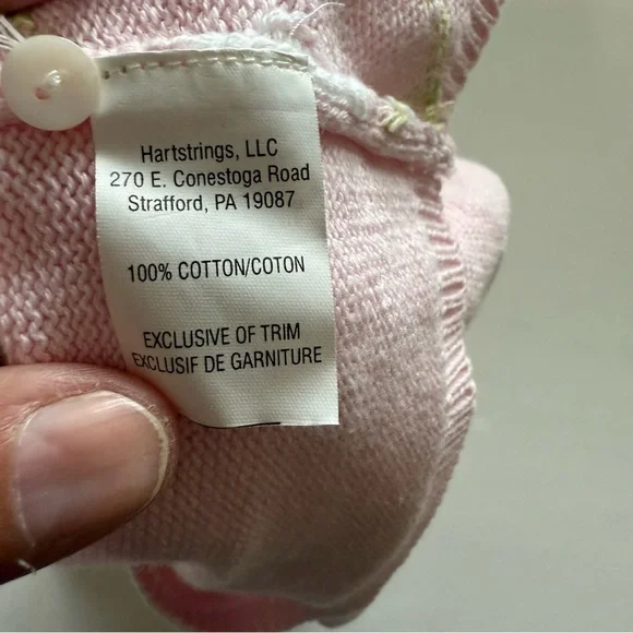 NWT Hartstrings vintage argyle Pink and White Baby Set - Picture 6 of 10